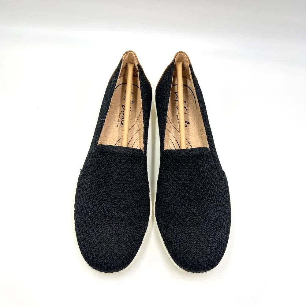 Life Stride Womens Size 6.5 Next Level Black Knit Slip On Comfort‎ Loafers Shoes